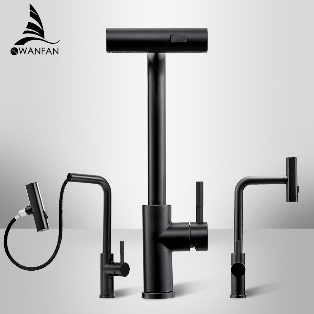 Commercial Kitchen Faucet - Black Nickel 304 Stainless Steel Pull-out