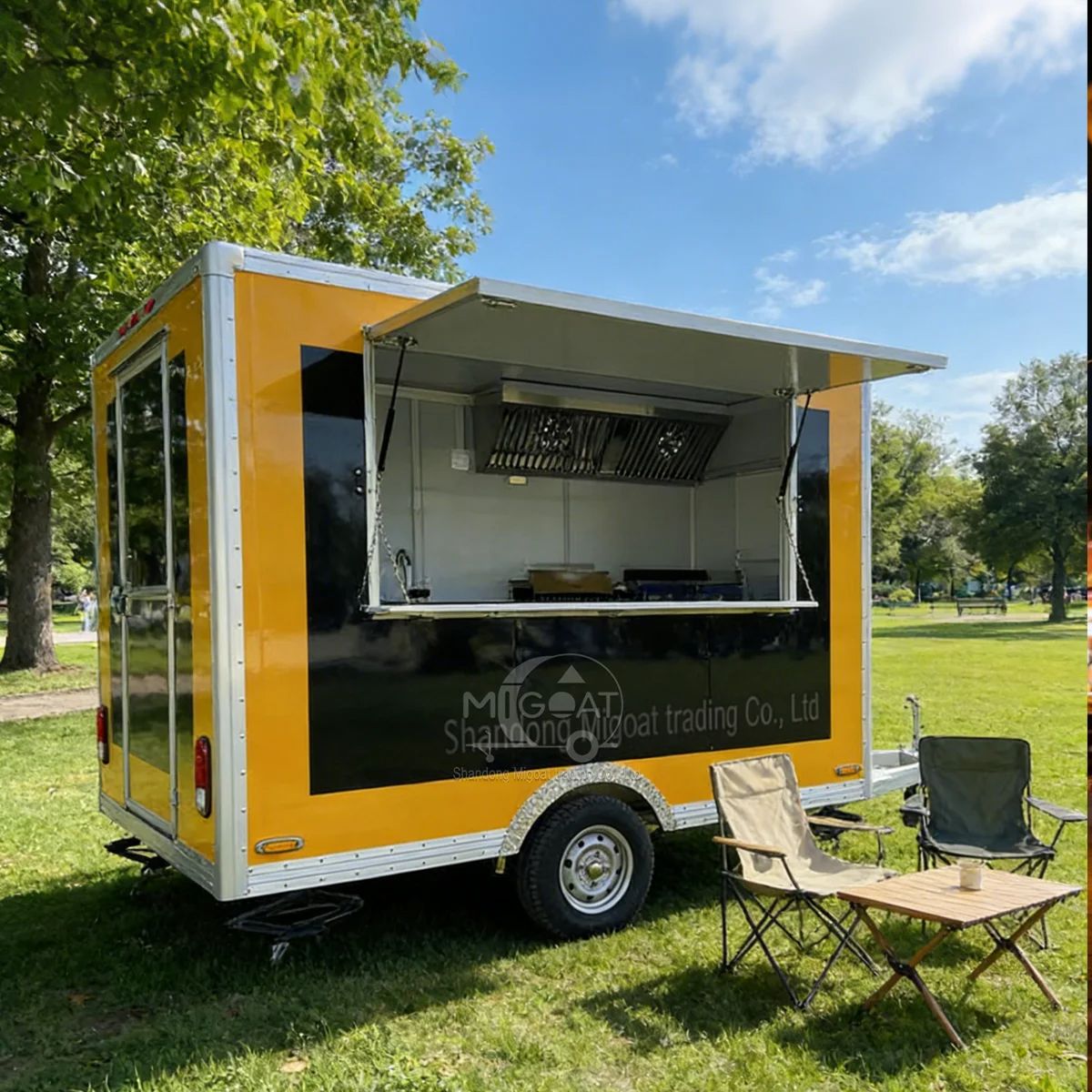 Yellow Black Food Truck Mobile - đánh giá và giá Commercial Kitchen Windows