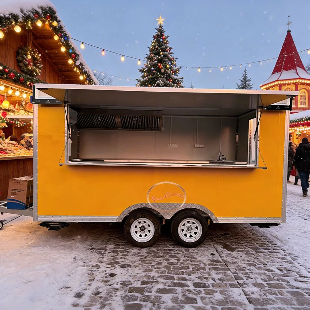 Towable Food Cart with Shelf a - đánh giá và giá Commercial Kitchen Vendor