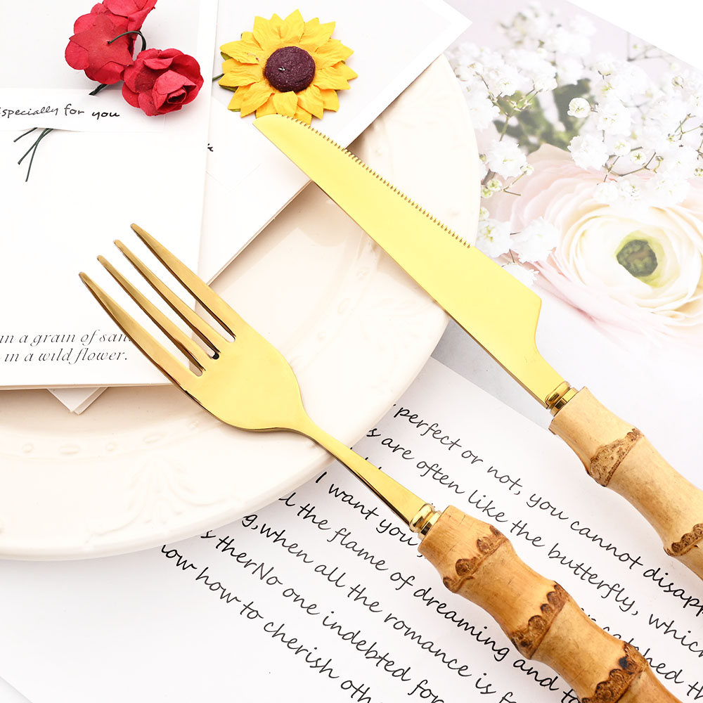 Drmfiy Gold Dinner Fork Cutler - đánh giá và giá Commercial Kitchen Knife Set