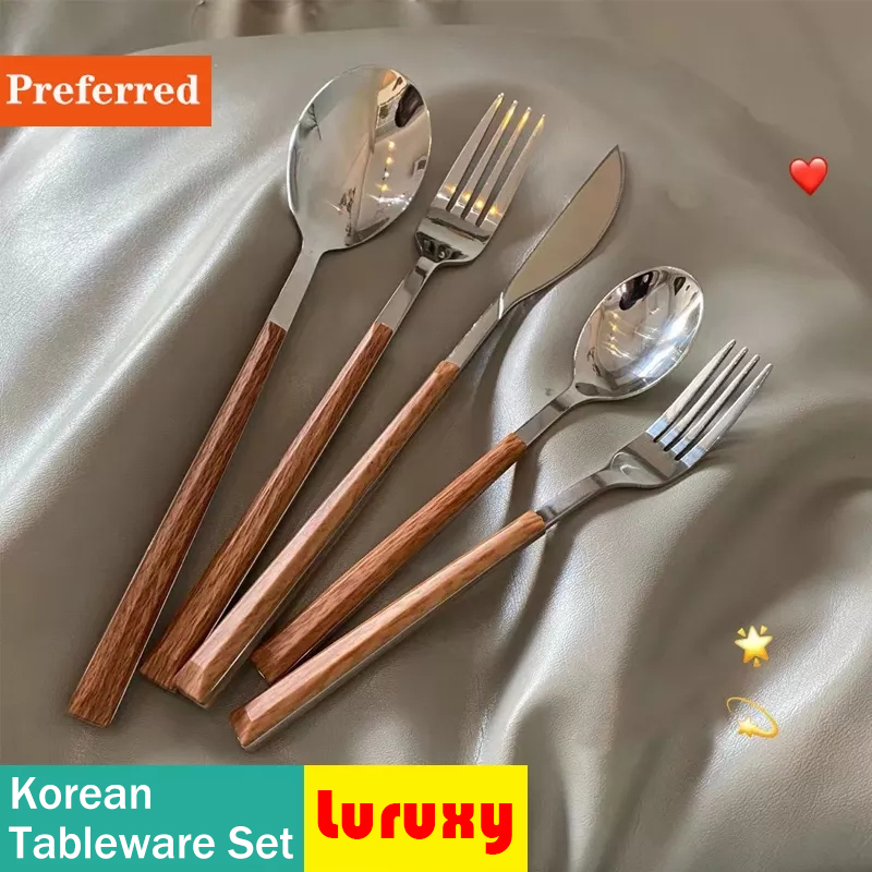 Wood Handle Cutlery Set Korean - đánh giá và giá Commercial Kitchen Knife Set