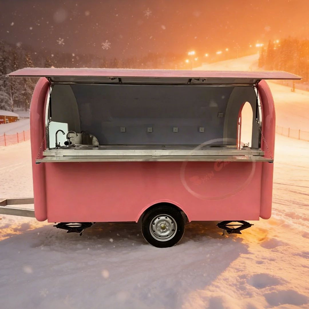 Pink Fiberglass Food Trailer C - đánh giá và giá Commercial Kitchen Windows