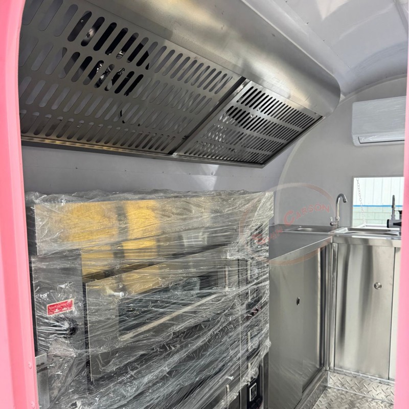 Pink Fiberglass Food Trailer C - đánh giá và giá Commercial Kitchen Windows
