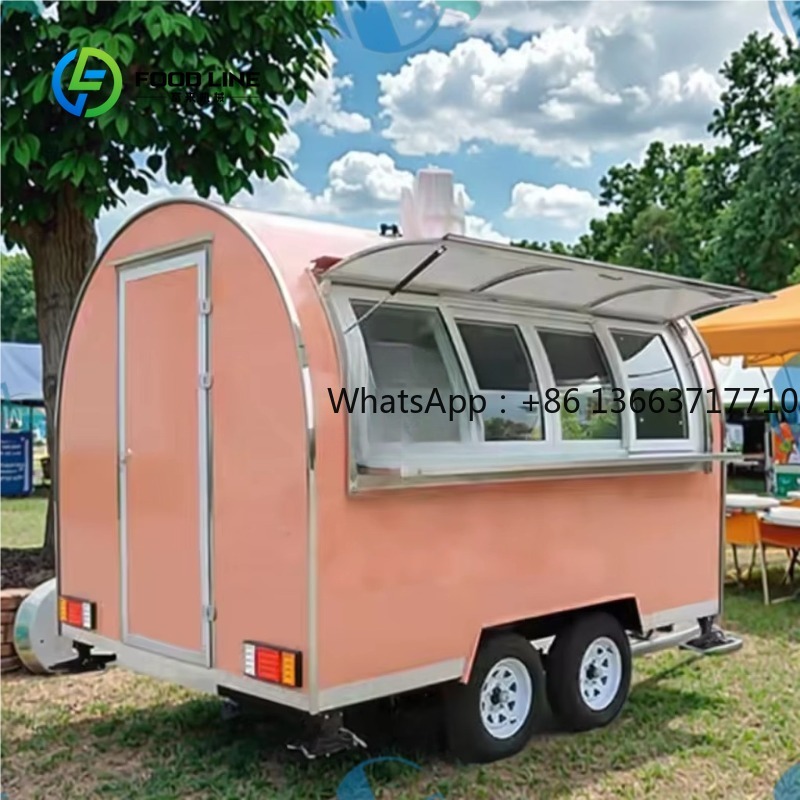 Customized Round Food Trailer  - đánh giá và giá Commercial Kitchen Windows