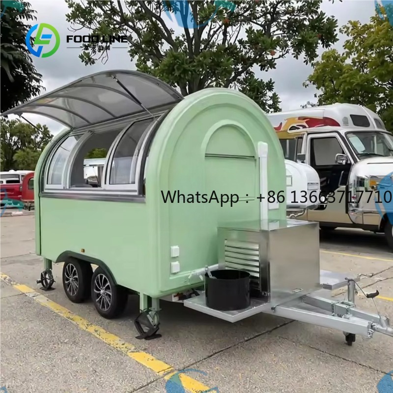 Customized Round Food Trailer  - đánh giá và giá Commercial Kitchen Windows
