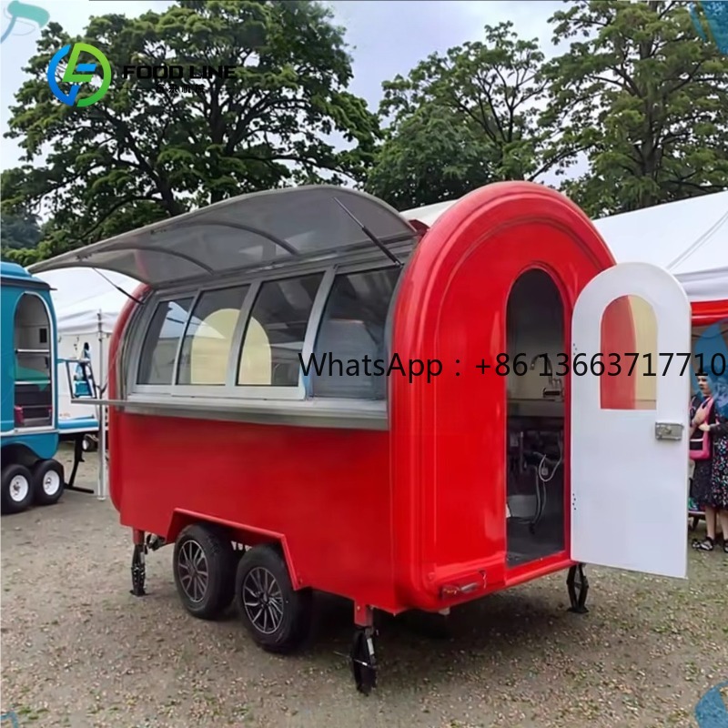 Customized Round Food Trailer  - đánh giá và giá Commercial Kitchen Windows
