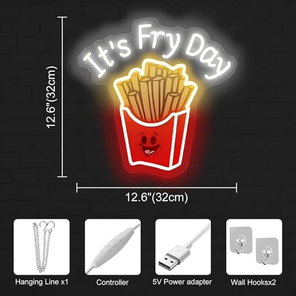 French Fries Neon Light,It's F - đánh giá và giá Commercial Kitchen Walls