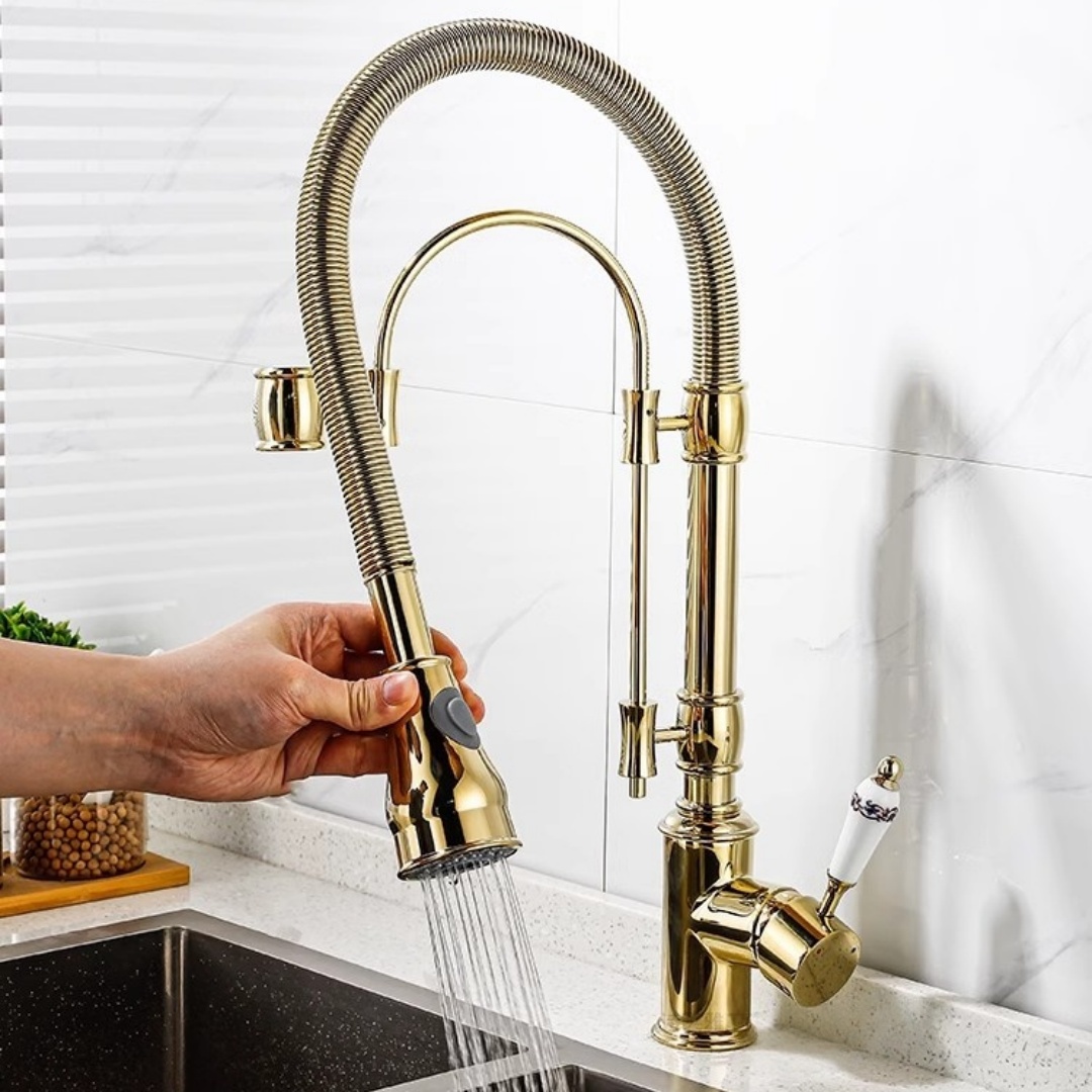 Gold Pull Down Kitchen Faucet  - đánh giá và giá Commercial Kitchen Faucet