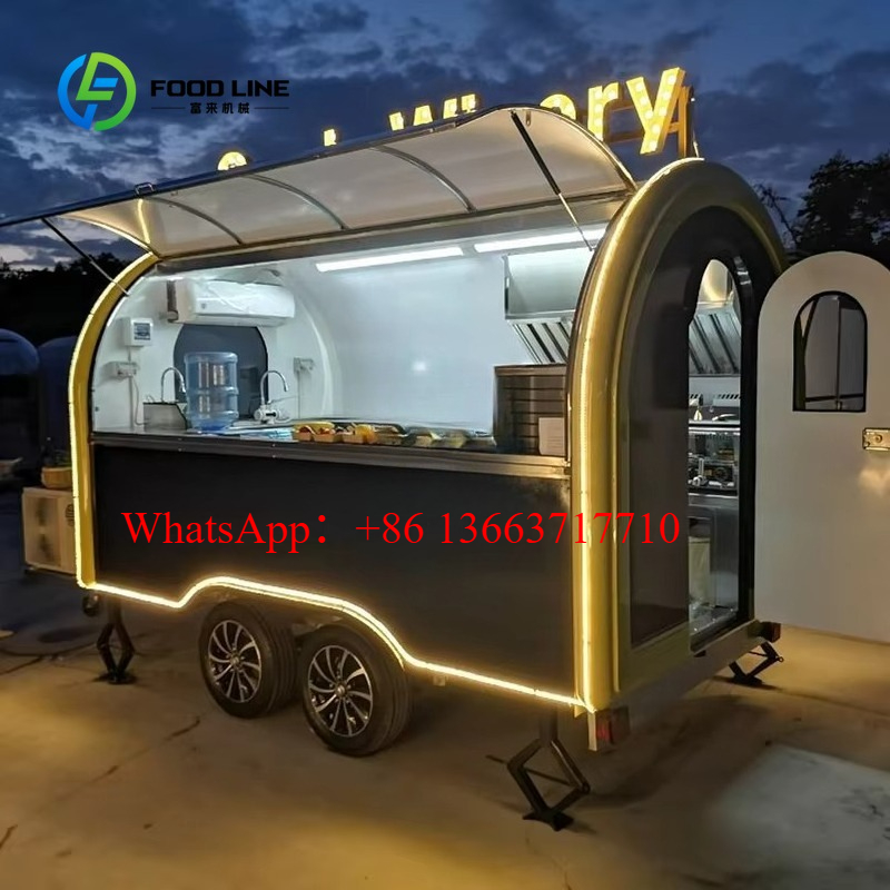Customized Round Food Trailer  - đánh giá và giá Commercial Kitchen Windows