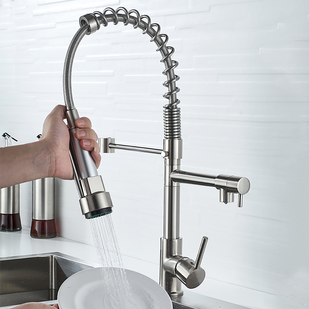 DQOK Đen Chải Mùa Xuân Kéo Xuố - đánh giá và giá Commercial Kitchen Faucet
