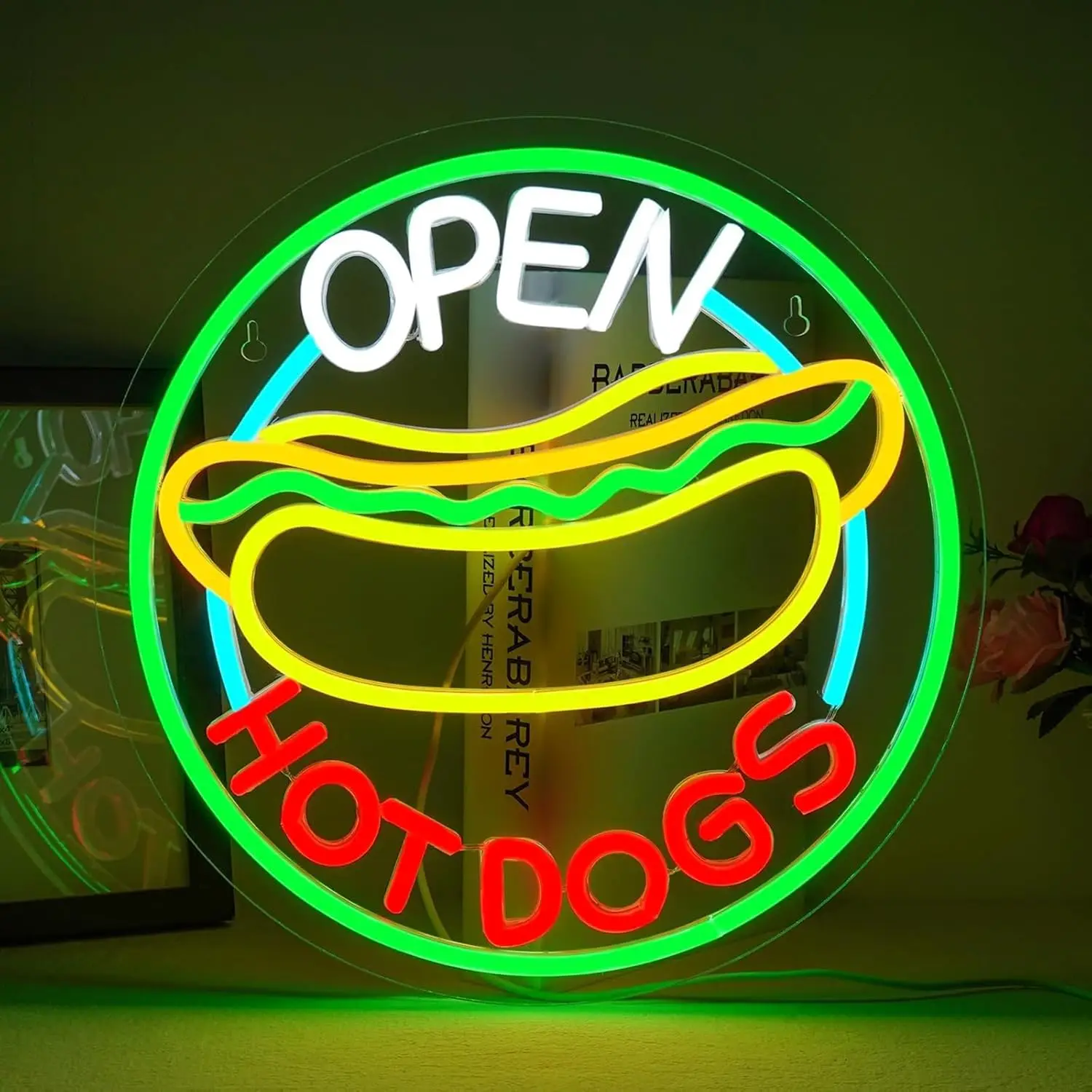 Hot Dog Open LED Neon Sign for - đánh giá và giá Commercial Kitchen Windows