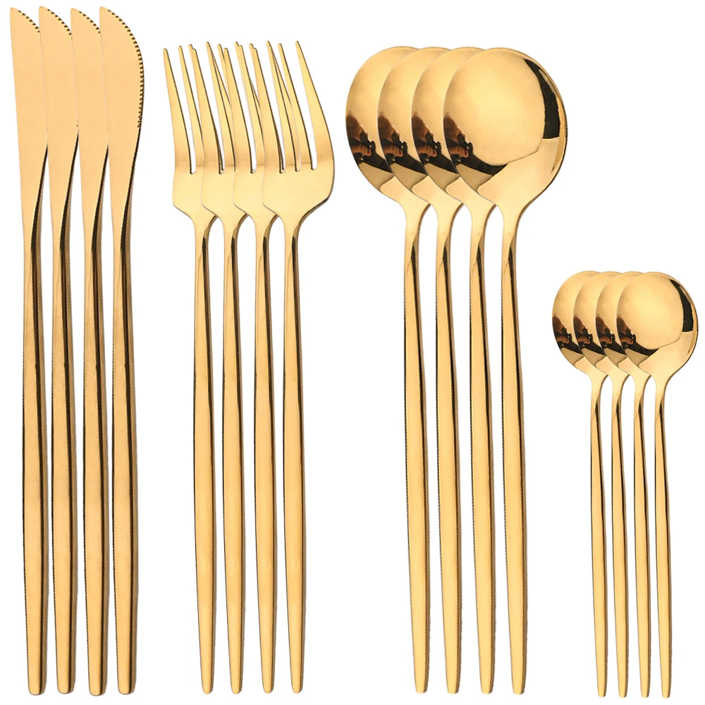 16Pcs Gold Dinnerware Stainles - đánh giá và giá Commercial Kitchen Knife Set