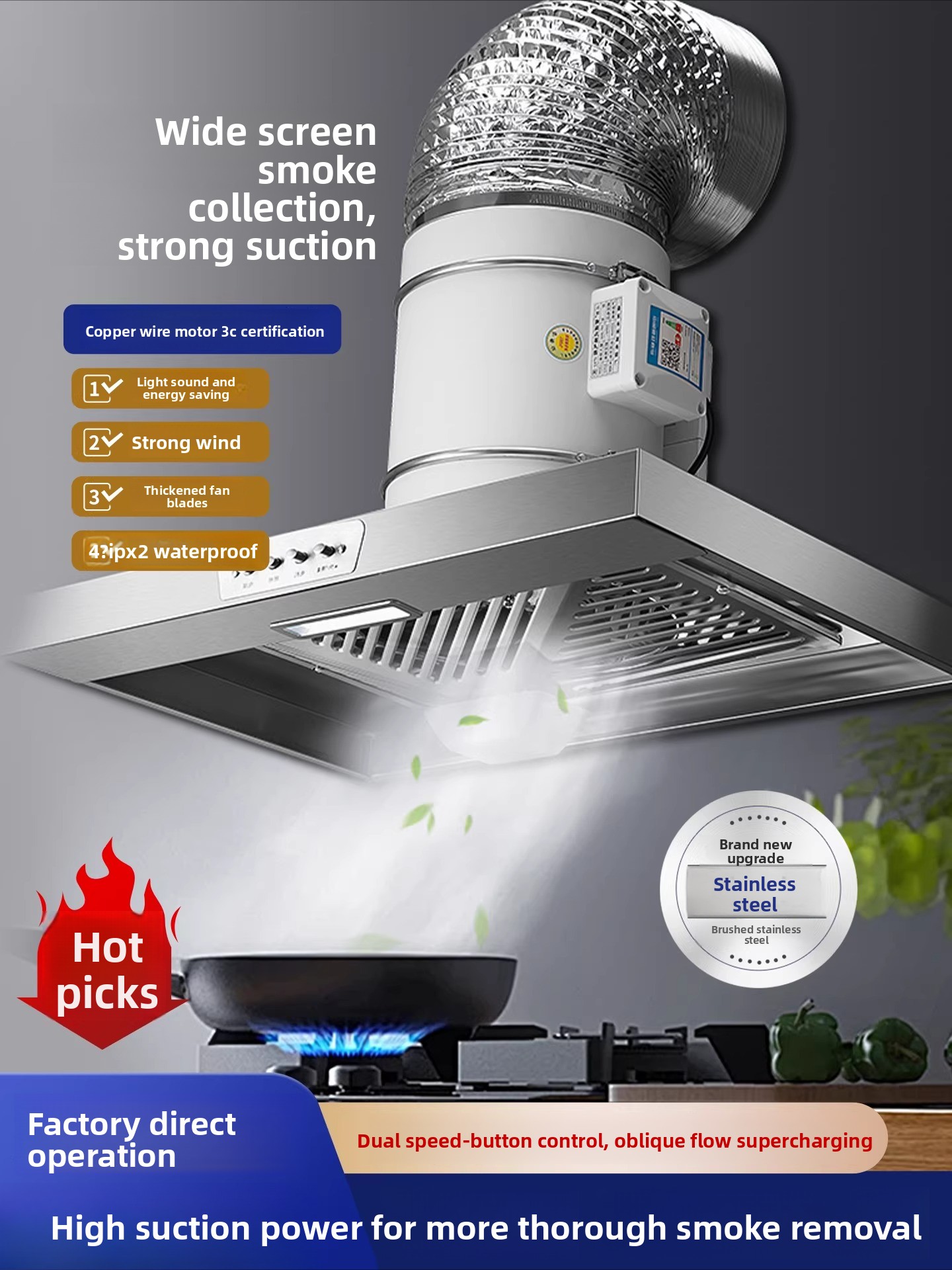 Kitchen range hood, household  - đánh giá và giá Commercial Kitchen Vent Hood